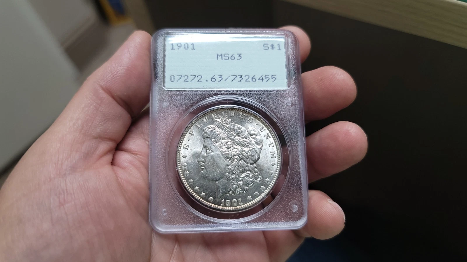 1901-P Morgan Silver Dollar $1 PCGS MS63 Rare Rattler — Generation 1.2 Holder