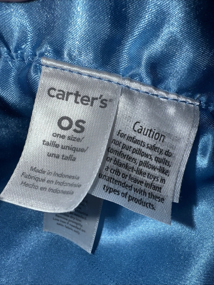 Cobertor azul Carter's Gray Elephant bebê LOVEY SECURITY EXCELENTE ESTADO USADO - Imagem 4 de 4