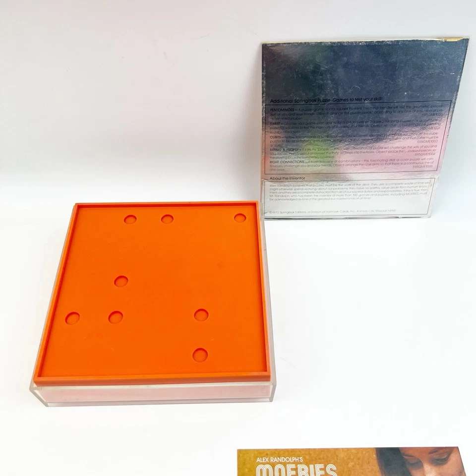 Vintage 1973 Moebies Op Art Peg Game Alex Randolph Springbok Puzzle Complete - Image 3 of 4