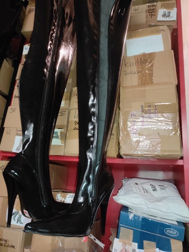 Botas por encima de la rodilla de goma látex negras 42 43 44 45 46 47 *408 Bolingier Poland - Imagen 12 de 13