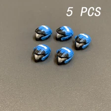 LOT 5 rare blue heads Accessories Mega Bloks Construx Halo Marine cod Figure #77