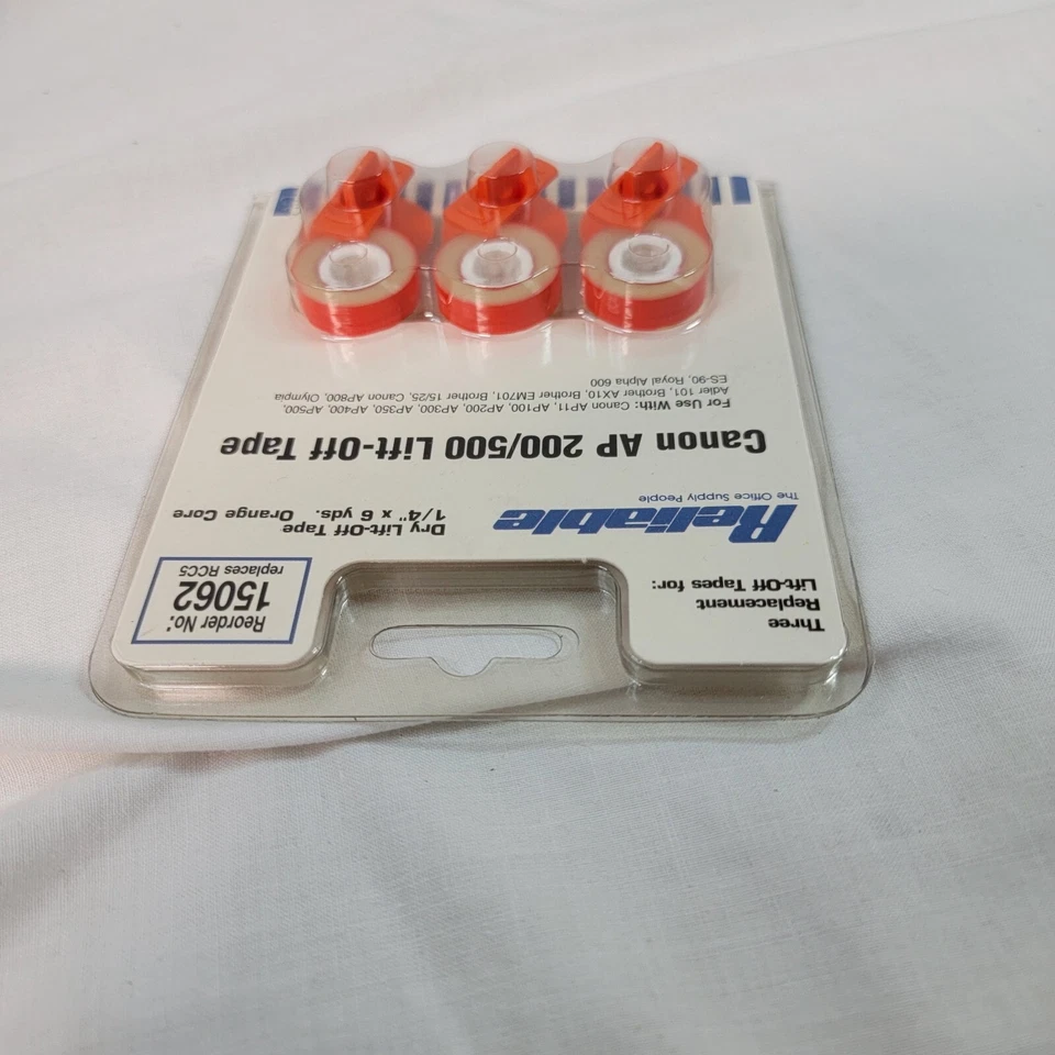 VINTAGE RELIABLE CANON AP 200/500 LIFT-OFF TAPE ORANGE CORE (PACK OF 3 TAPES)NEW - Image 3 of 4
