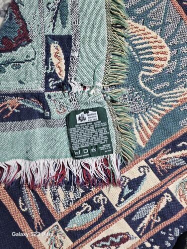 Goodwin Weavers Fishing Throw Blanket Fisherman Lures Tapestry 100% Cotton USA - Picture 12 of 13