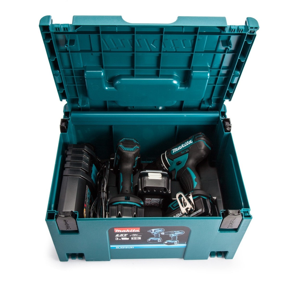 Makita 18 Volt Cordless Twin Pack 3 x 3Ah Batteries + 216 Piece