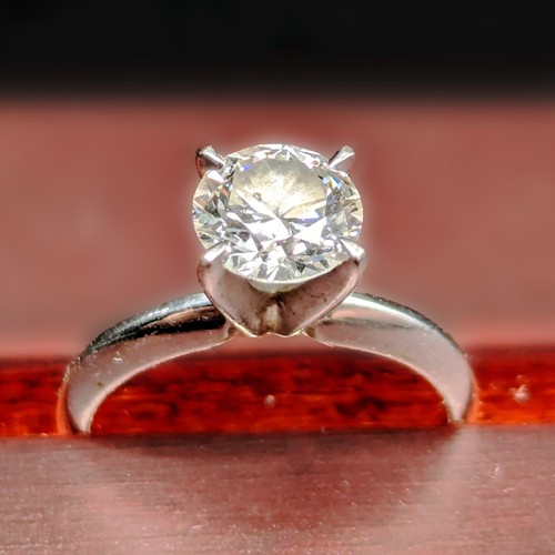 14k White Gold, 1C Natural Diamond Engagement Ring (Pre-Owned)