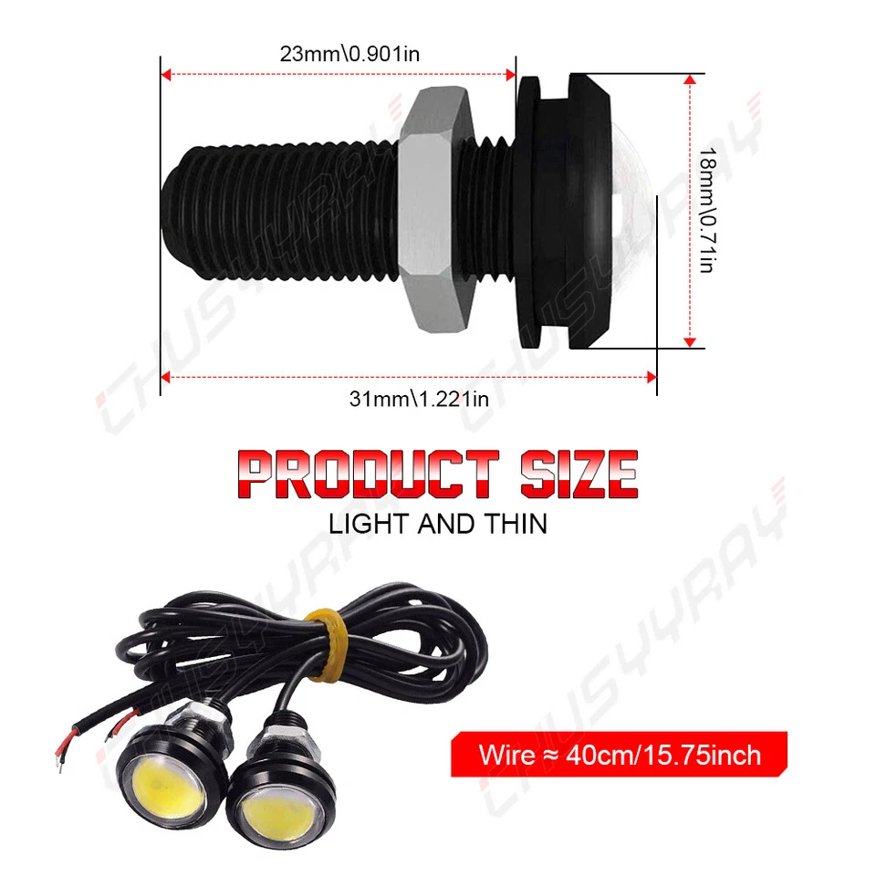 Kit de 4 luces LED blancas universales para Dodge RAM 1500 2500 3500 1994-2001 Foto 2 de 4