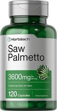 Saw Palmetto 3600 Mg Whole Herb Prostate Supplement Urinary Health, 120 Capsules