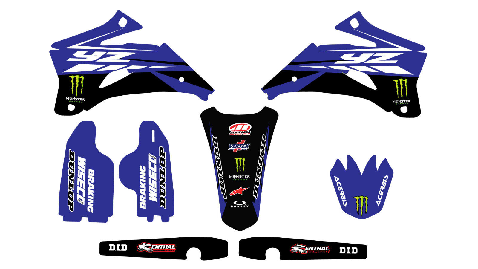 YAMAHA FACTORY TEAM GRAPHICS KIT YAMAHA YZ250F YZ450F Laminated 2003 -2009