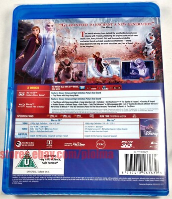 FROZEN 2 (2019) Brand New 3D + 2D Blu-ray Imported Disney Movie ii