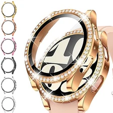 For Samsung Watch 7 6 5 4 40/44mm Bling Diamond Screen Protector Hard Case Cover