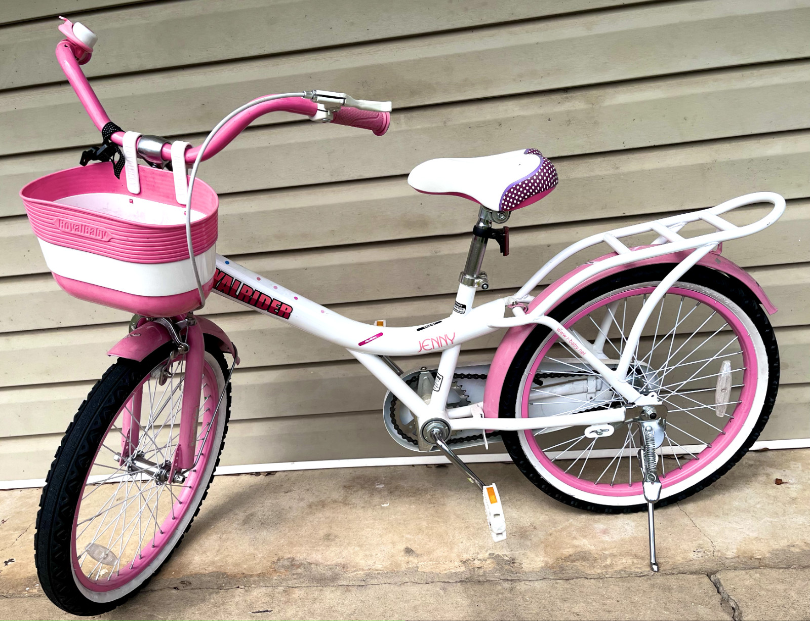 RoyalBaby Jenny Princess 20" Kids Bike w/ Kickstand, Basket & Bell, Pink EL