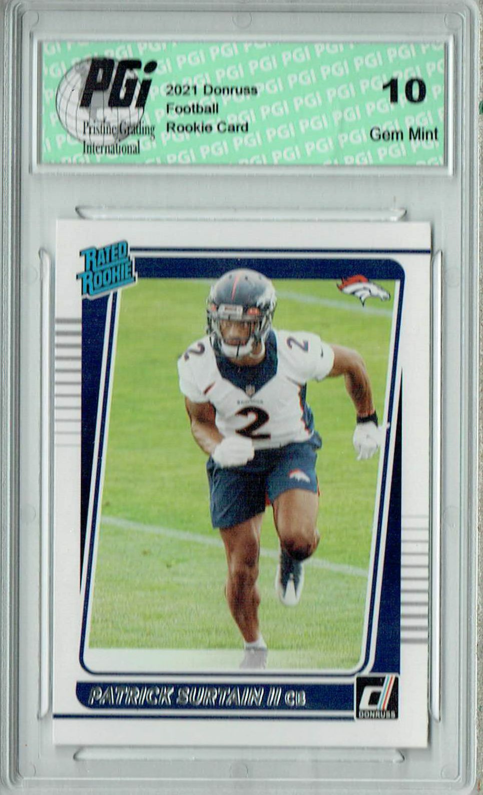 Patrick Surtain II 2021 Donruss Football #330 Gem Mint Rookie Card PGI 10