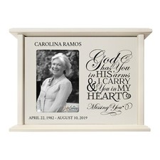 Custom Cremation Urn for Human Ashes Holds 200 cu in w/ 4x6 Photo - God Has You