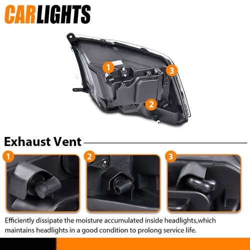 Fit For 13-18 Dodge Ram 1500 2500 3500 Projector w/ LED DRL Headlight Black - Picture 8 of 10