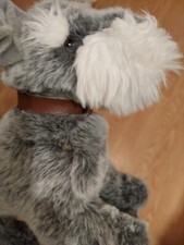 Schnauzer Stuffed Animal/ Plush. Gray/White.
