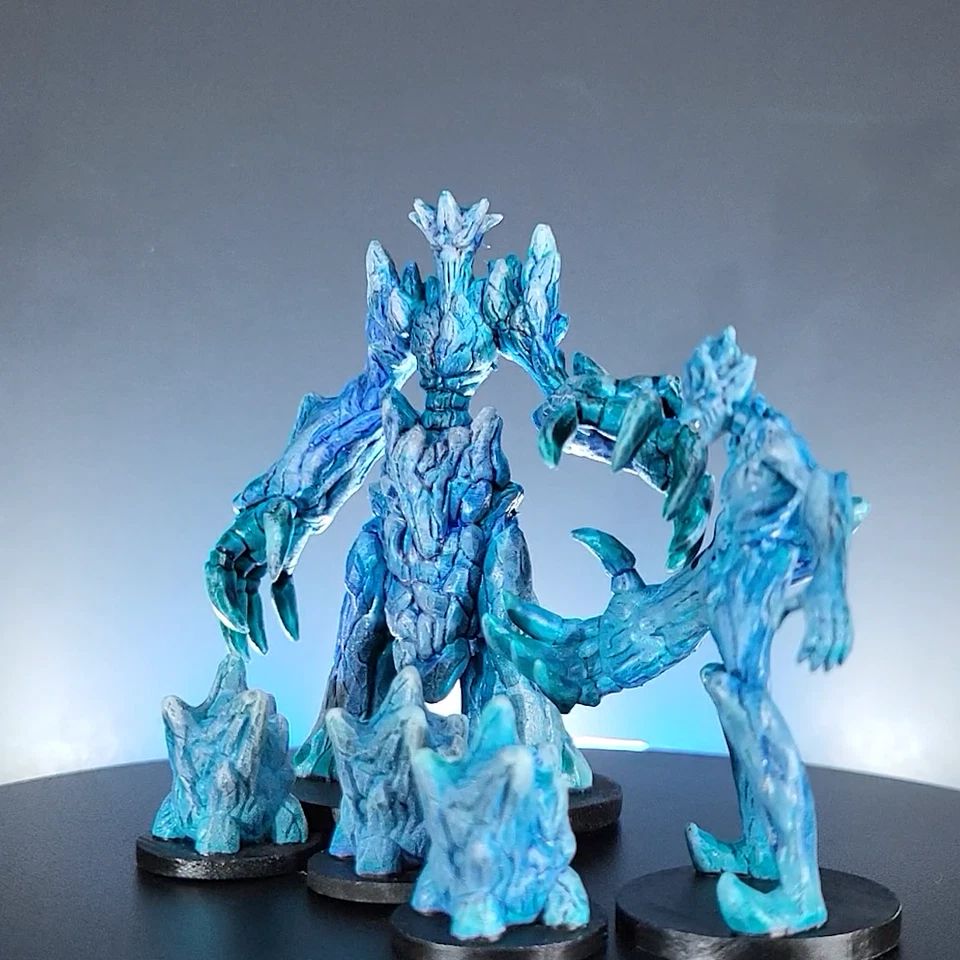 Hand Painted Ice Elemental Family Set of 5 for Pathfinder and DnD - Image 2 of 4