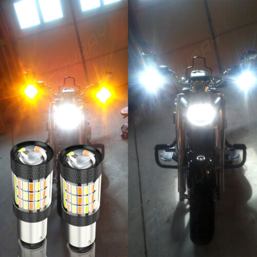 Switchback LED Front Turn Signal Light Bulbs 1157 2357 Amber White Free Return 2 - Bild 15 von 19