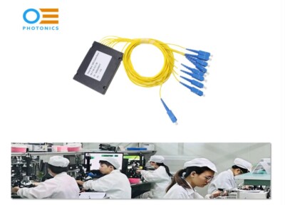 1x8 1250-1650nm Single-Mode SM FTTH Optical Fiber PLC Splitter SC/UPC