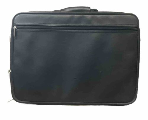 Vtg Samsonite Black Leather Briefcase Carry On Travel Bag 17” Laptop Carry Case - Picture 3 of 5
