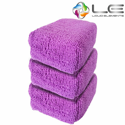 3x Liquid Elements Sponge Bobb Handapplikator Mikrofaser Wachsapplikator