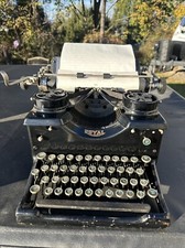 Antique Royal Typewriter with  Beveled Glass Side Panels - Nice Condition thumbnail