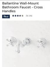 Signature Hardware Ballantine Wall-Mount Bathroom Faucet Chrome Cross Handles