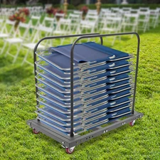 Heavy Duty Folding Table Cart w/ Wheels for Garages Homes Warehouse Hotels