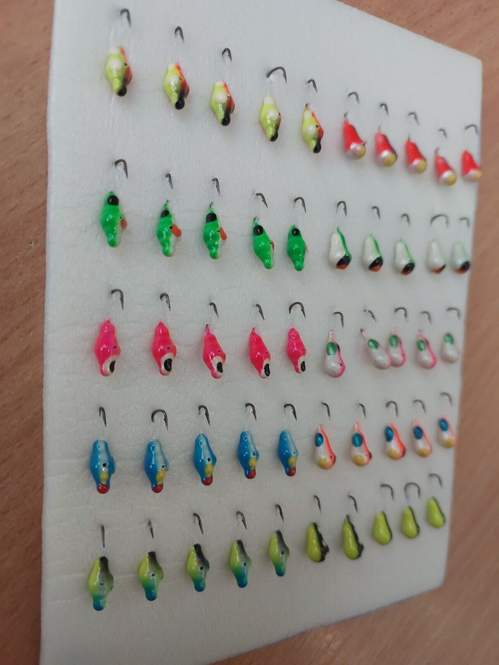 Mormyshka Hiver 50 Pièces Lot De 50 Leurres De Pêche Sur Glace Mormyshka Multicolores Pour Tous 1114802