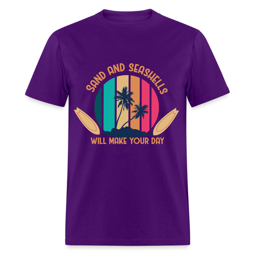 Sand and Seashells Will Make Your Day shirt Ocean Beach surf board T-Shirt - Picture 28 of 41