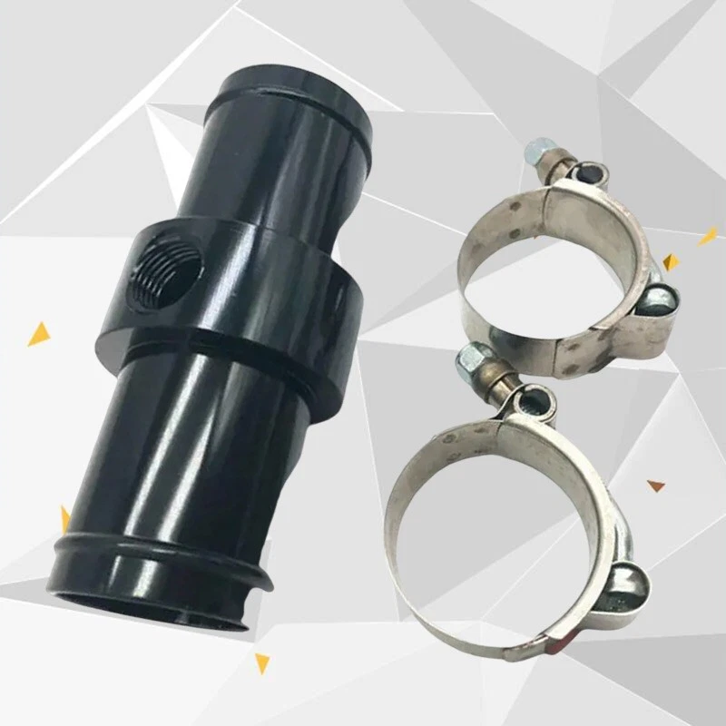 CNC Car Inline Radiator Hose Connector 3/8 NPT Temperature Sensor Adapter Black - Image 2 of 4