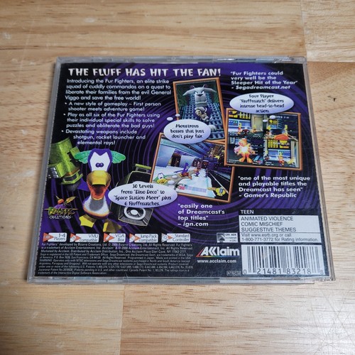 Fur Fighters Sega Dreamcast, 2000 w. Lenticular Cover - Tested - Picture 4 of 4