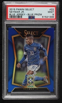 2015-16 Select Blue Prizm Neymar Jr (Ball Back Photo Variation) PSA 9 MINT 1t1d