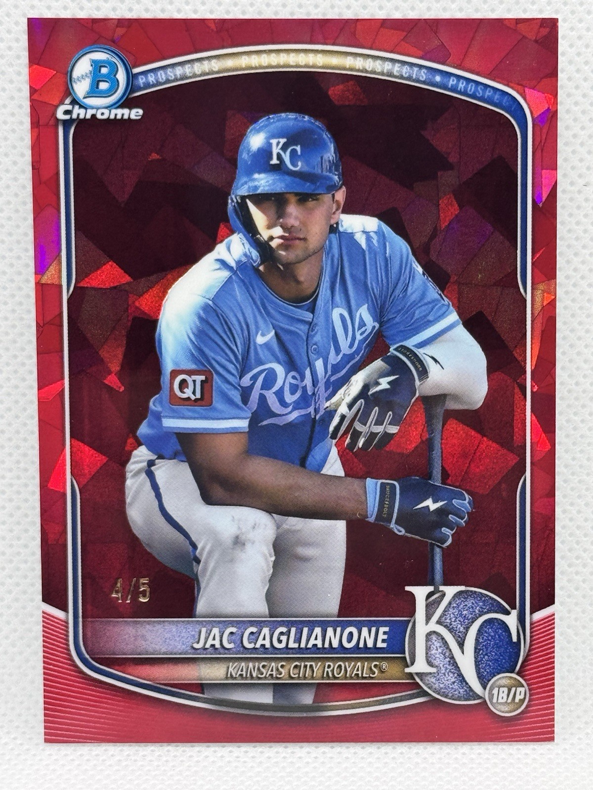 2025 Bowman Chrome Sapphire Jac Caglianone Image Variation Red /5 Royals