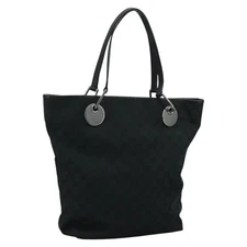 GUCCI GG Canvas Tote Bag Black 120836 Auth yk17193