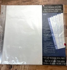 Westrim 12x12 Postbound Refill Pages For Albums W Plastic Protectors 26609PE005