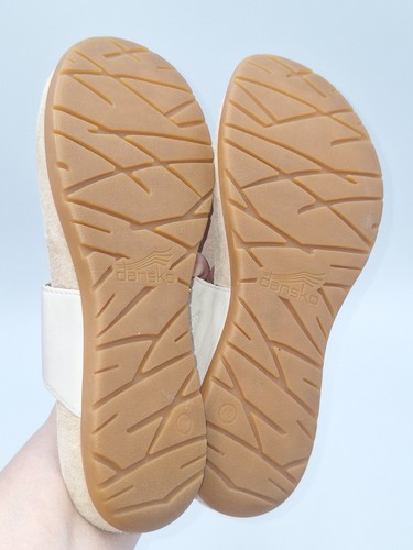 NEW Dansko Women's Benita Full Grain Leather Sandal Thong Ivory Size 40 (9) - Picture 5 of 6