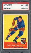 1957-58 Topps #65 Bill Gadsby PSA 8 NY Rangers HOF *ML70-525