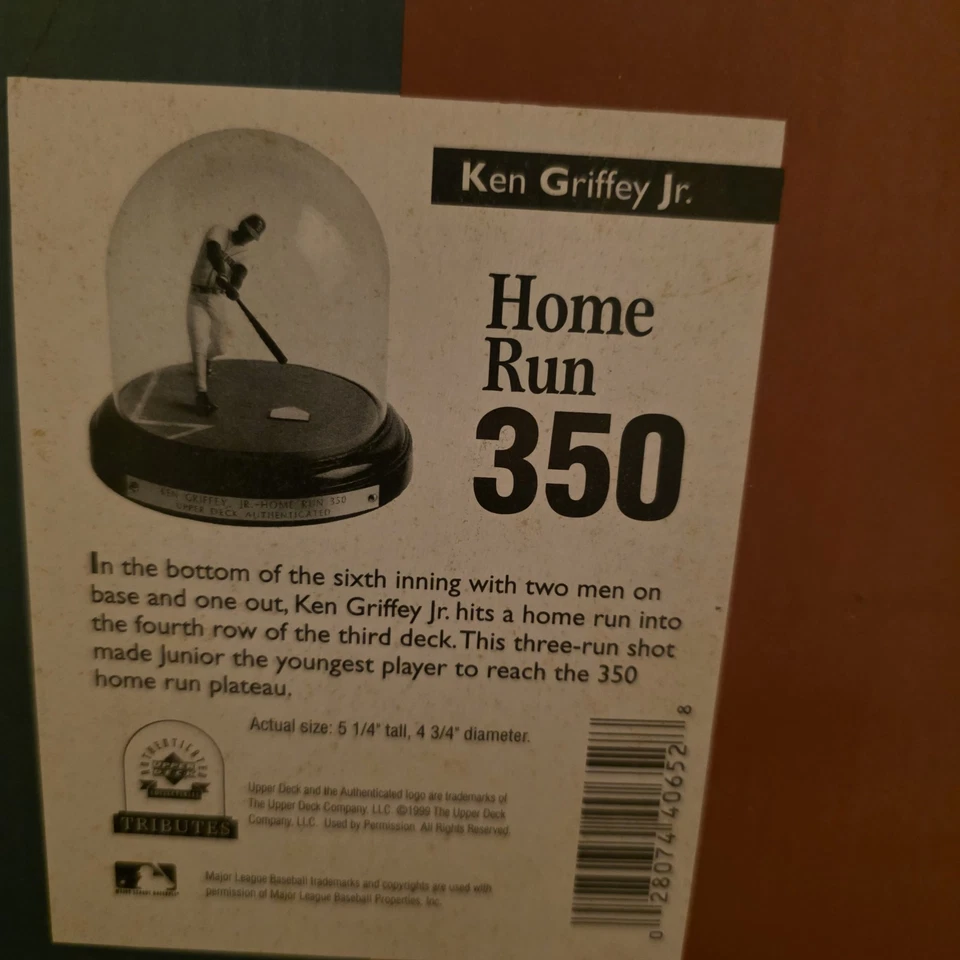 1999 Upper Deck Tributes Ken Griffesy Jr 350 Home Run estatueta cúpula de vidro - Imagem 4 de 4
