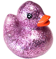 FREE SHIP - PINK SUPER GLOSSY GLITTER SPARKLE CRUISING RUBBER DUCK CRUISE