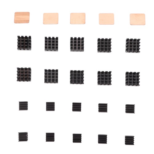 25Pcs Aluminum Heatsink Kit Good Heat Dissipation Wide Compatibility Heat AM - Afbeelding 17 van 22