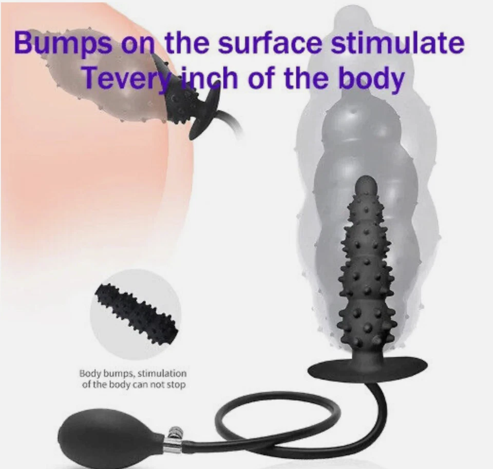 Consolador con enchufe anal inflable más largo más grande bomba enorme masajeador de próstata Foto 4 de 4