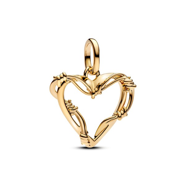 Pandora Charm 762526C00 Stacheldraht-Herz Charm-AnhäNger 14 Karat Vergoldung-image