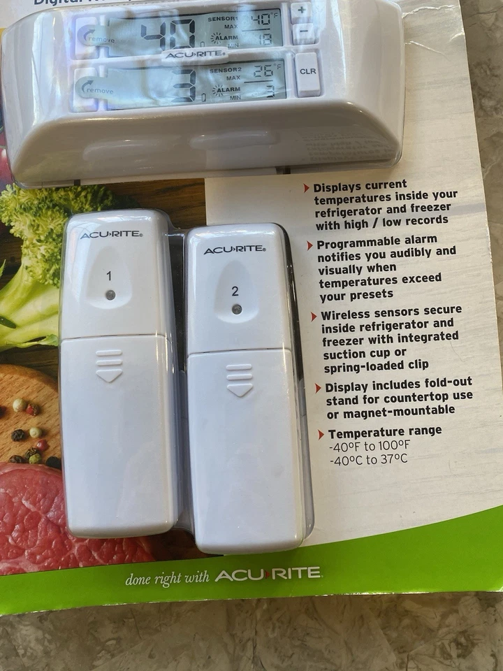 Acurite цифровой холодильник морозильник термометр беспроводной датчики оповещения новый - Изображение 3 из 4