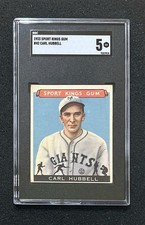 1933 Sport Kings - #42 Carl Hubbell - SGC 5