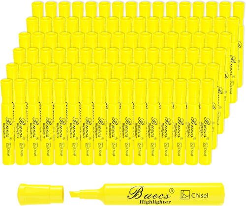Textmarker Großpackung 96 Stück Keilspitze fluoreszierend gelb geeignet für Noten - Bild 7 von 7