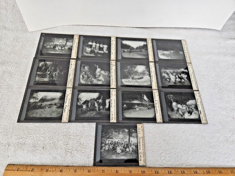 Vintage 1930's Edward H. Kemp 3 1/4" x 4" Lantern Slides - Lot of 13