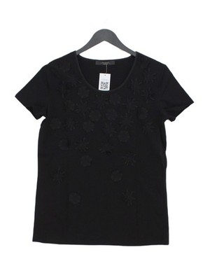 Max Mara Damen T-Shirt S schwarz Baumwolle mit Elasthan, Polyester Basic