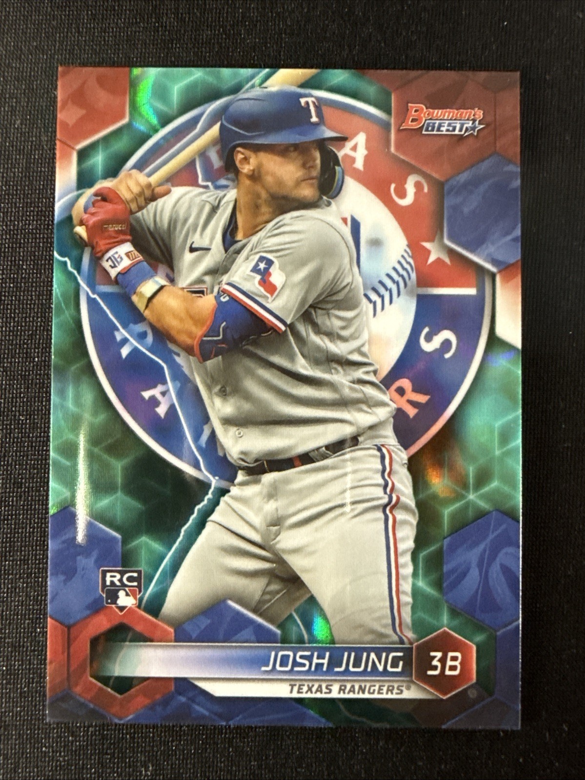 Josh Jung Rookie Card RC 2023 Bowman's Best Aqua Lava Refractor /199 #60