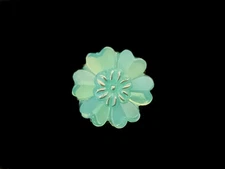 23mm Czech Vaseline Light Green Glass Button With Metal Shank