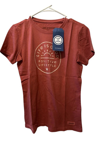 Life is Good Women's Americana Tee Darkest Faded Red/Sun